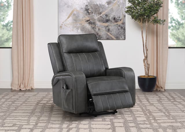 Raelynn Upholstered Power Lift Recliner Chair Grey — photo 3