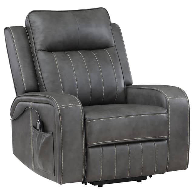 Raelynn Upholstered Power Lift Recliner Chair Grey — photo 5