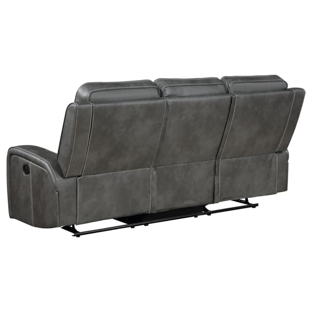 Raelynn Upholstered Track Arm Motion Sofa Grey — photo 5