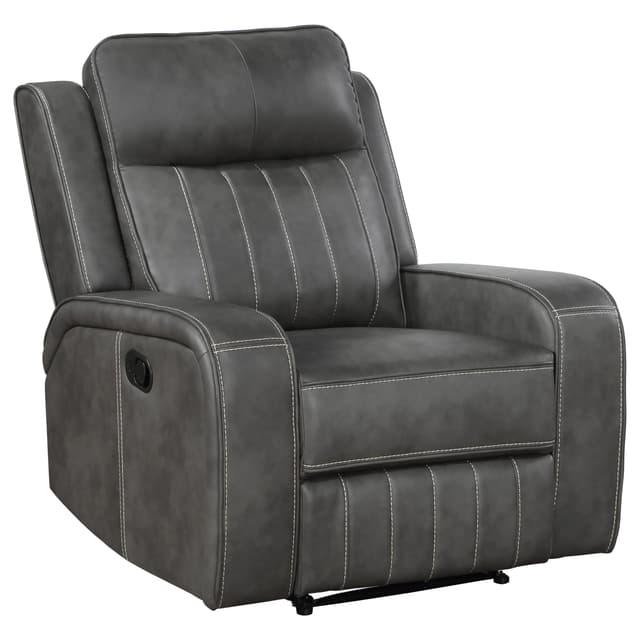 Raelynn Upholstered Track Arm Recliner Grey — photo 1