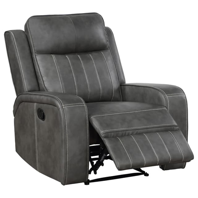 Raelynn Upholstered Track Arm Recliner Grey — photo 4