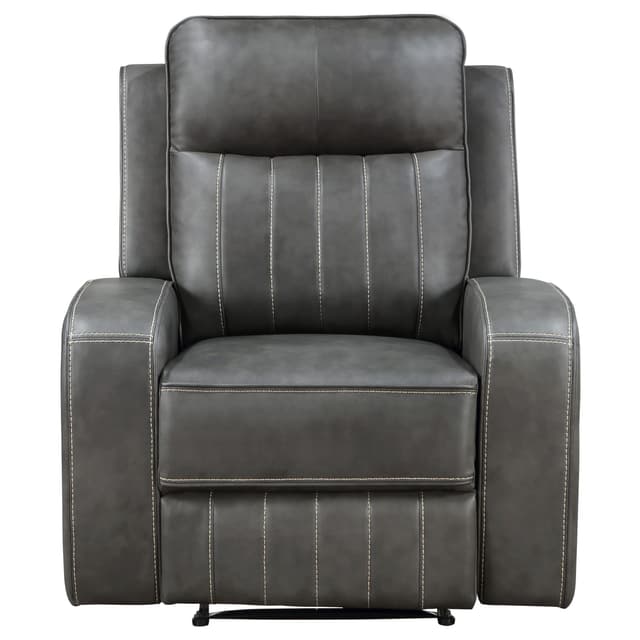 Raelynn Upholstered Track Arm Recliner Grey — photo 5
