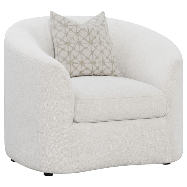 Rainn Boucle Upholstered Sloped Arm Accent Chair Latte — photo 1