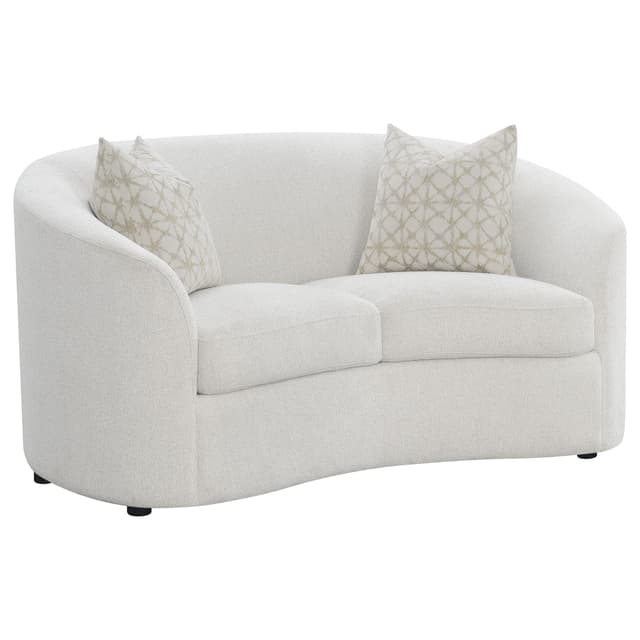 Rainn Boucle Upholstered Sloped Arm Loveseat Latte — photo 1