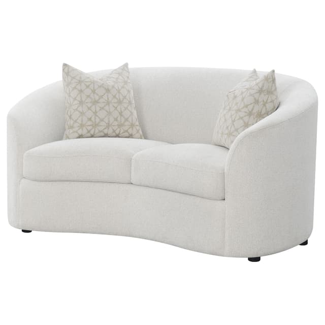 Rainn Boucle Upholstered Sloped Arm Loveseat Latte — photo 4