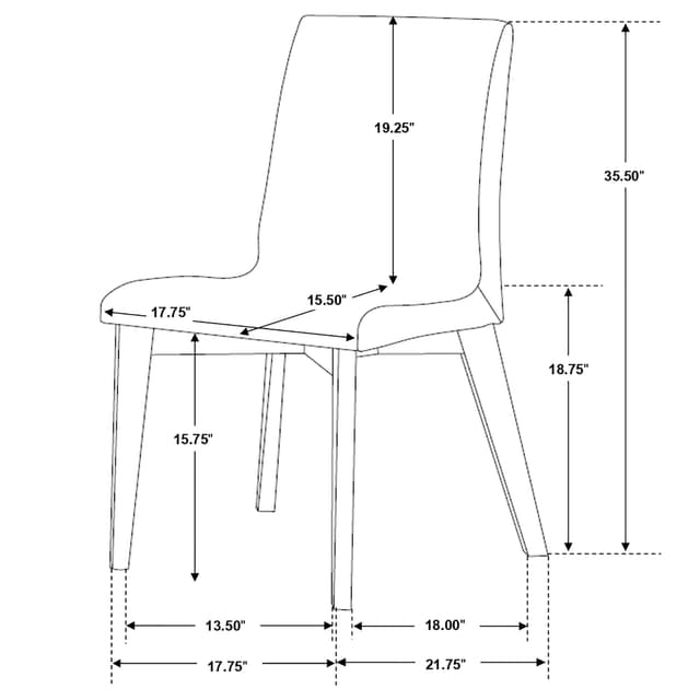 Redbridge Fabric Dining Side Chair Walnut (Set of 2) — photo 5