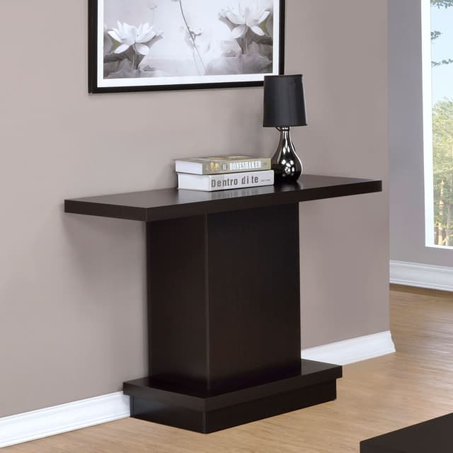 Reston Engineered Wood Pedestal Console Table Cappuccino — photo 2