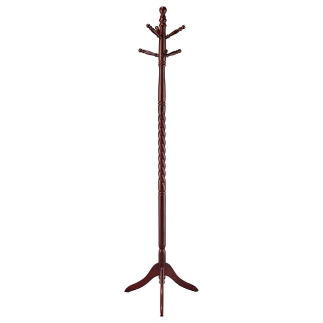 Riona 6 Hook Freestanding Wood Coat Rack Hat Hanger Merlot — photo 1