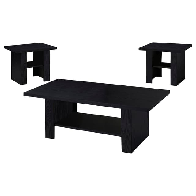 Rodez 3-piece Engineered Wood Coffee Table Set Black — photo 1