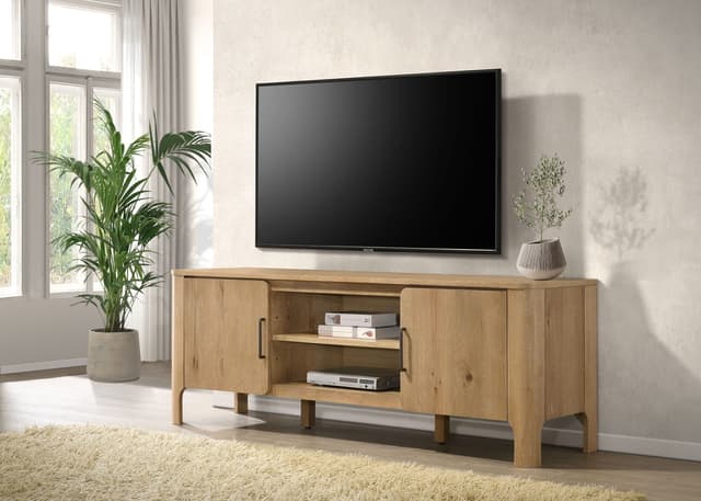 Rowe 65-inch 2-door Wood TV Stand Media Console Light Oak — photo 2