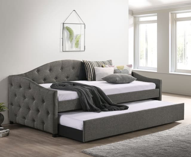 Sadie Upholstered Twin Daybed with Trundle Grey — photo 3