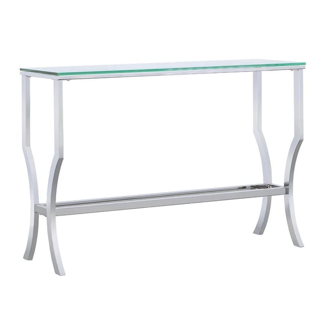 Saide Rectangular Glass Top Entryway Console Table Chrome — photo 1