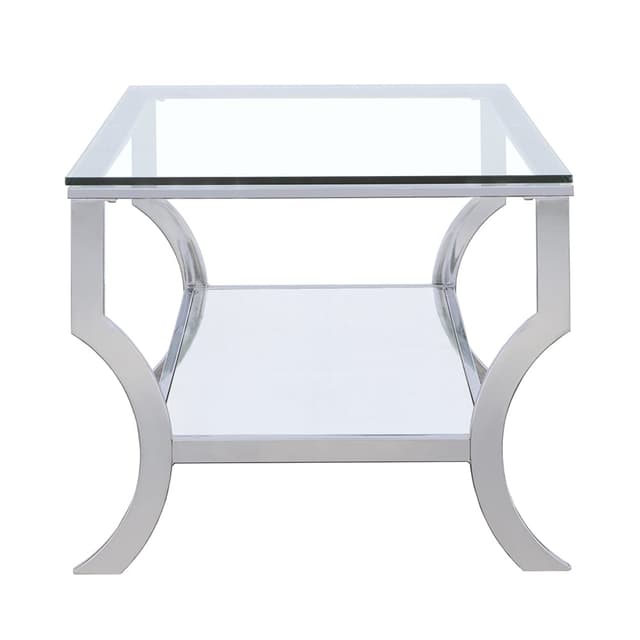 Saide Rectangular Glass Top Coffee Table Chrome — photo 5