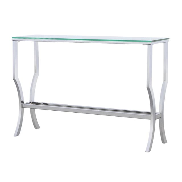 Saide Rectangular Glass Top Entryway Console Table Chrome — photo 4