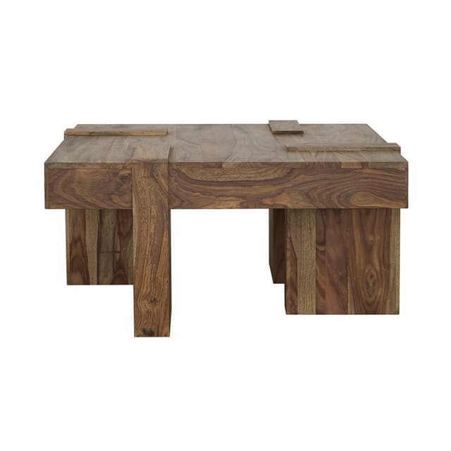 Samira Square Solid Wood Coffee Table Natural Sheesham — photo 3