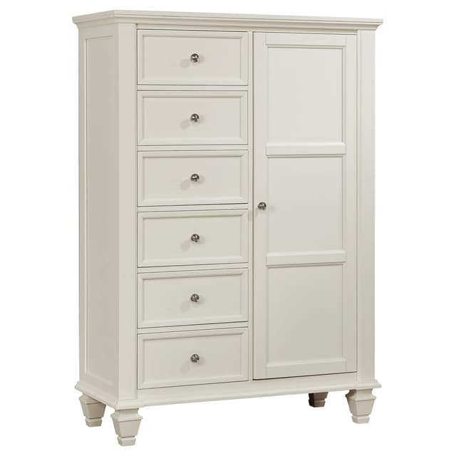 Sandy Beach 8-drawer Door Chest Cream White — photo 1