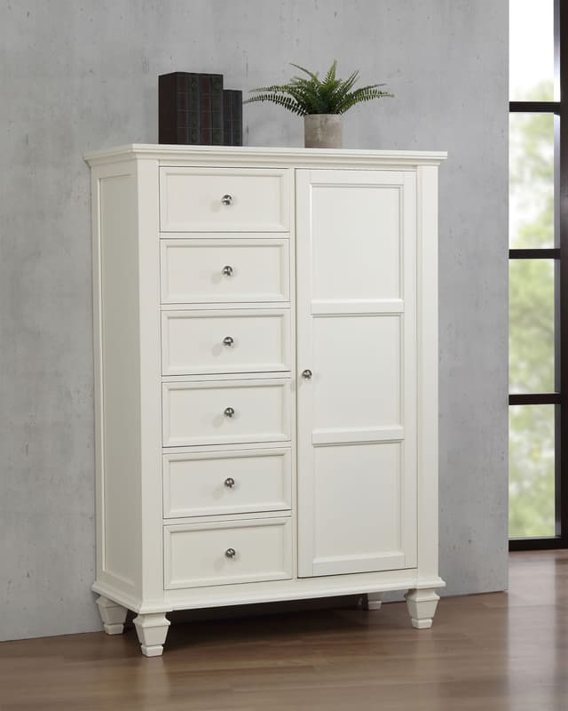 Sandy Beach 8-drawer Door Chest Cream White — photo 2