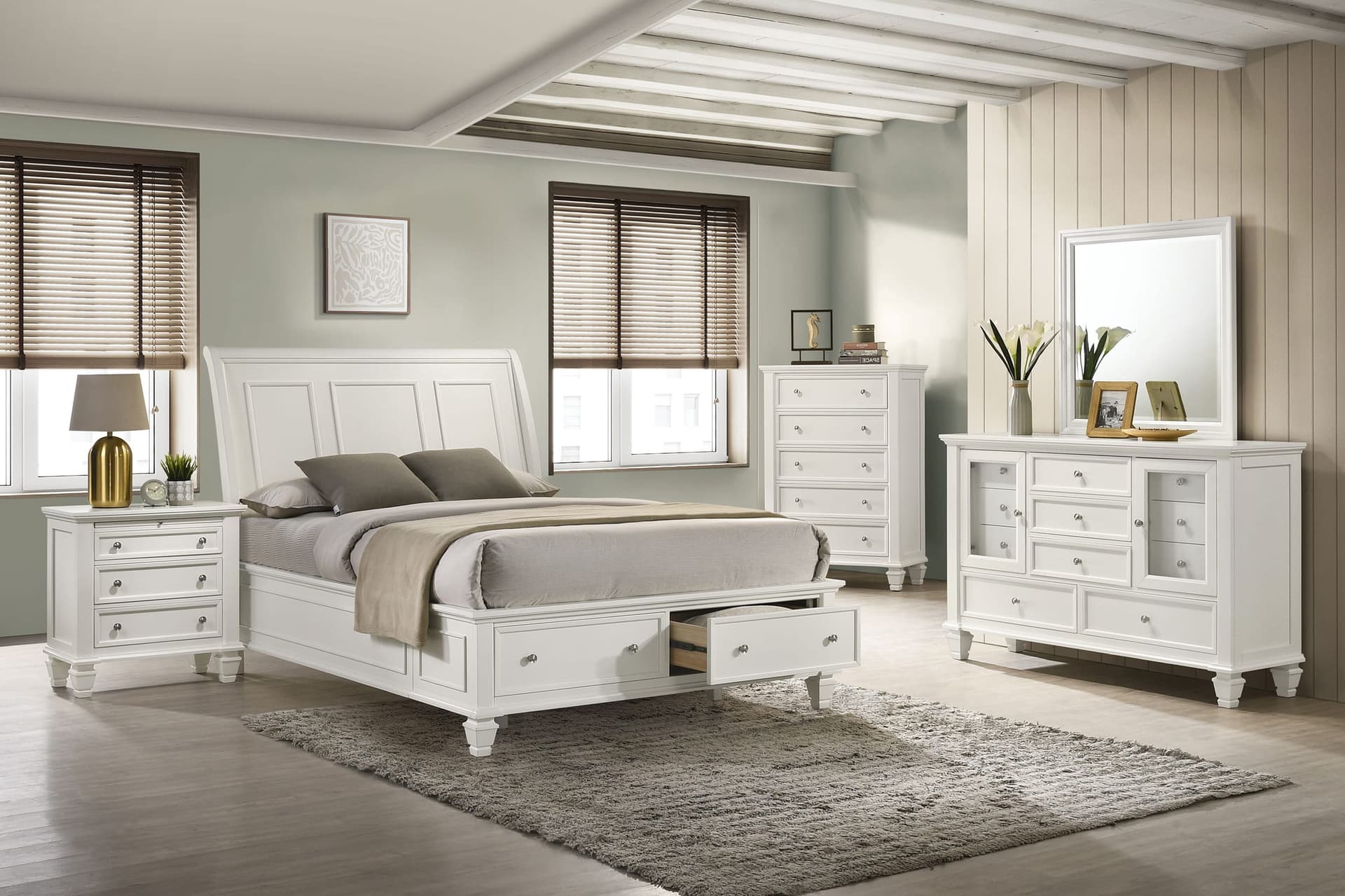 Sandy Beach Bedroom Set (Storage Bed)