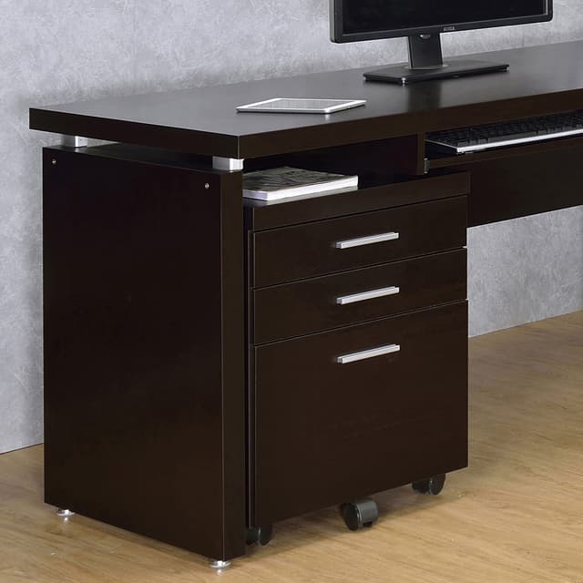 Skylar 3-drawer Home Office Mobile File Cabinet Cappuccino — photo 2