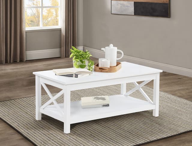 Skyview 44-inch Rectangular Lift Top Coffee Table White — photo 2