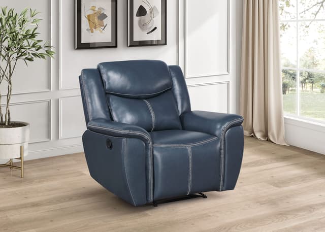 Sloane Upholstered Padded Arm Recliner Chair Blue — photo 2