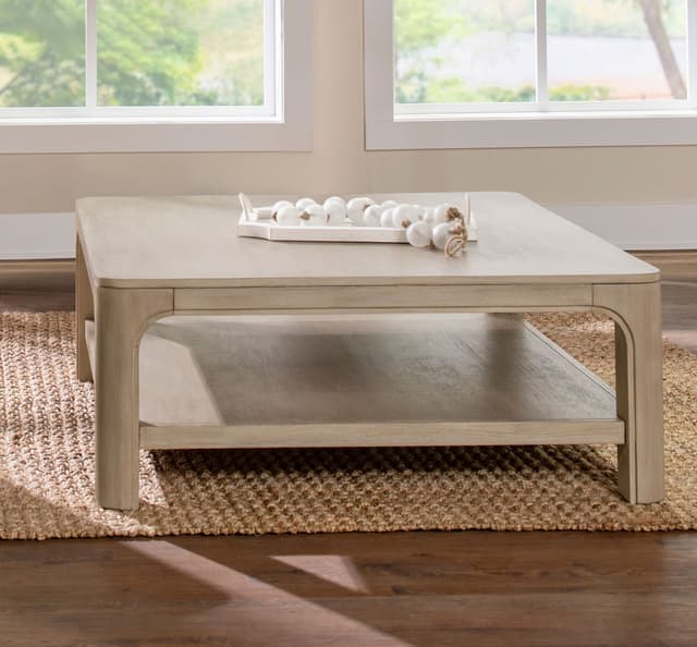 Solano Square Wood Cocktail Coffee Table Weathered Mango — photo 2