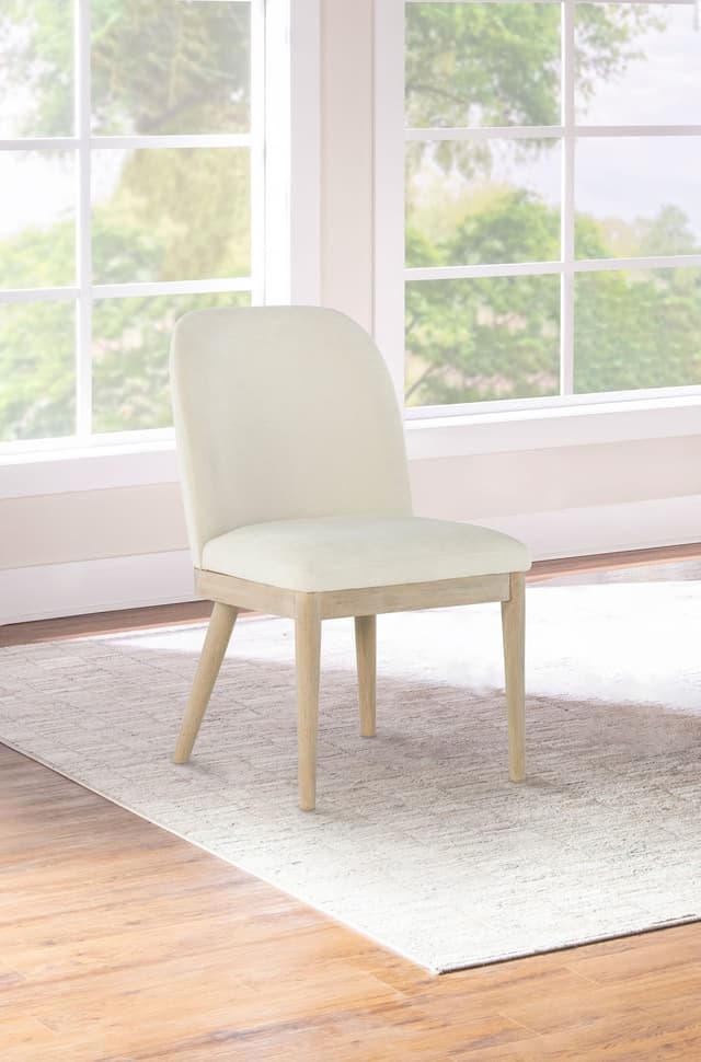Solano Upholstered Dining Side Chair Beige (Set of 2) — photo 2