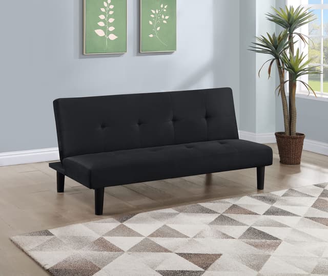 Stanford Upholstered Tufted Convertible Sofa Bed Black — photo 2