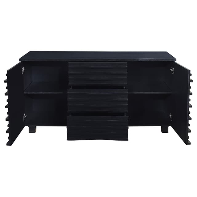 Stanton 3-drawer Sideboard Buffet Storage Cabinet Black — photo 3