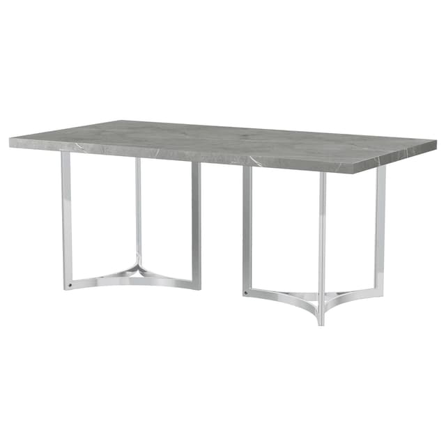 Sterling 72-inch Rectangular Dining Table Grey Faux Marble — photo 4