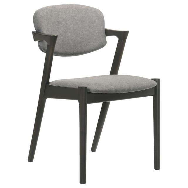 Stevie Padded Wood Dining Arm Chair Black (Set of 2) — photo 3