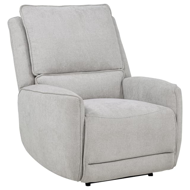 Sylmar Chenille Upholstered Power Recliner Dove Grey — photo 1