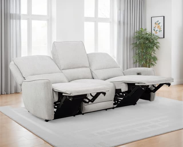 Sylmar Chenille Upholstered Power Reclining Sofa Dove Grey — photo 4
