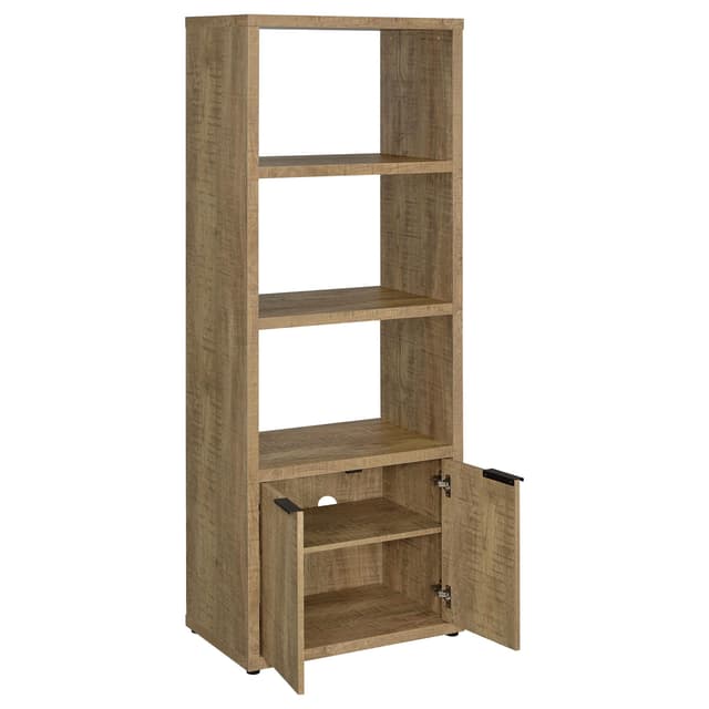 Tabby Farmhouse Media Tower with Adjustable Shelf and 2-Door Storage Mango — photo 3