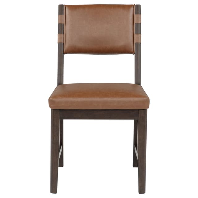 Tegan Faux Leather Upholstered Dining Side Chair Cognac (Set of 2) — photo 4
