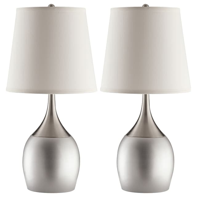 Tenya 24-inch Empire Shade Urn Table Lamp Silver (Set of 2) — photo 1