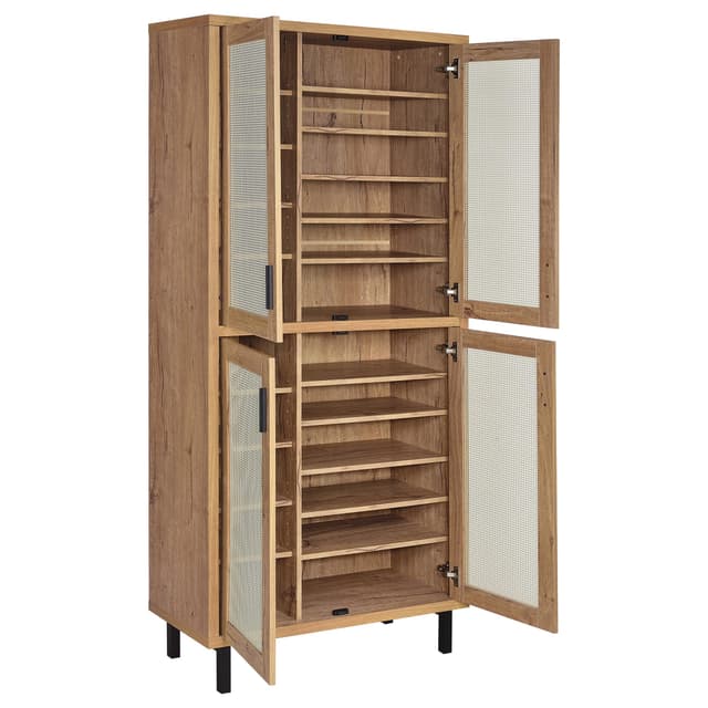 Teller 80-inch 4-door Tall Shoe Storage Cabinet Natural Oak — photo 3