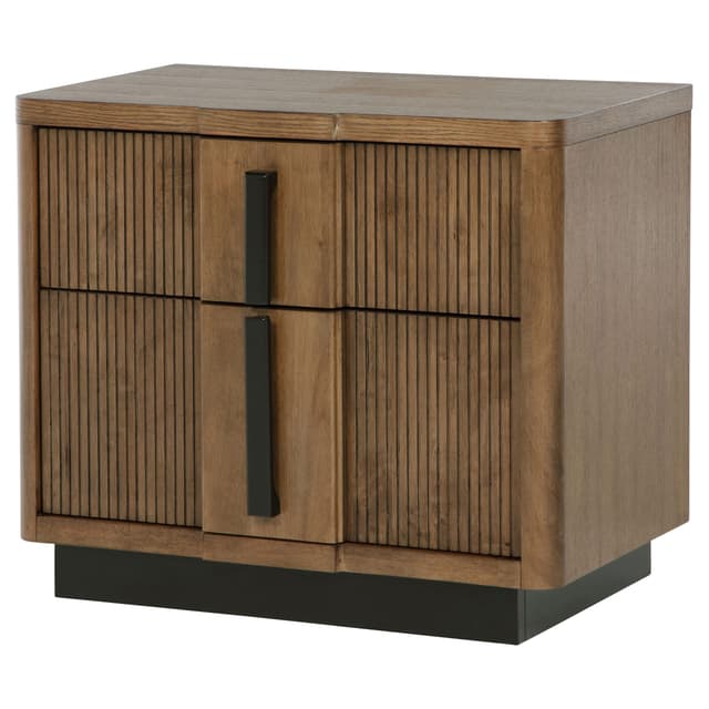 Terrace 2-drawer Nightstand Bedside Table Ash Brown — photo 4