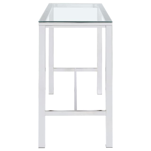Tolbert 47-inch Rectangular Tempered Glass Top Bar Table Chrome — photo 4