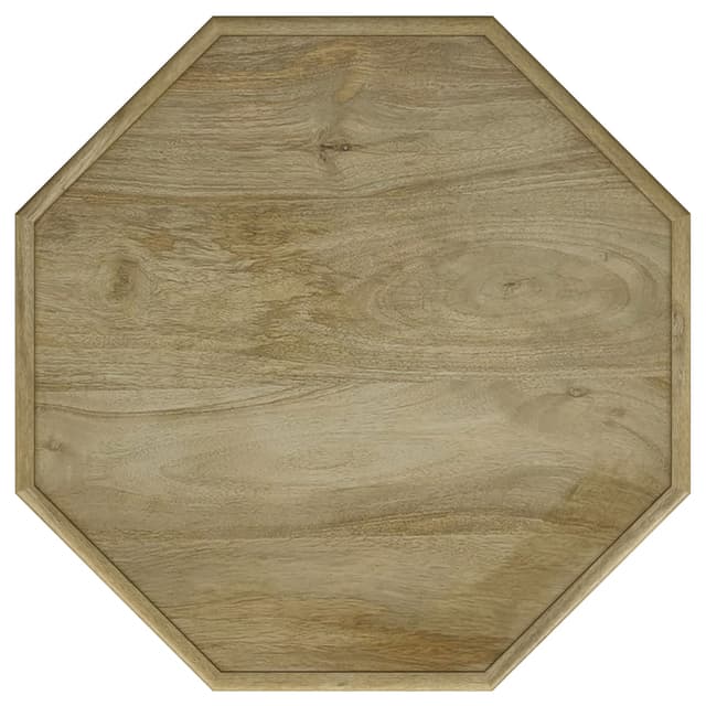 Torres Octagonal Solid Mango Wood Side Table Natural Brown — photo 4