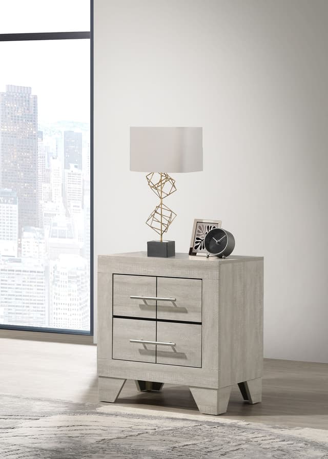 Trenton 2-drawer Nightstand Bedside Table Rustic Cream — photo 2
