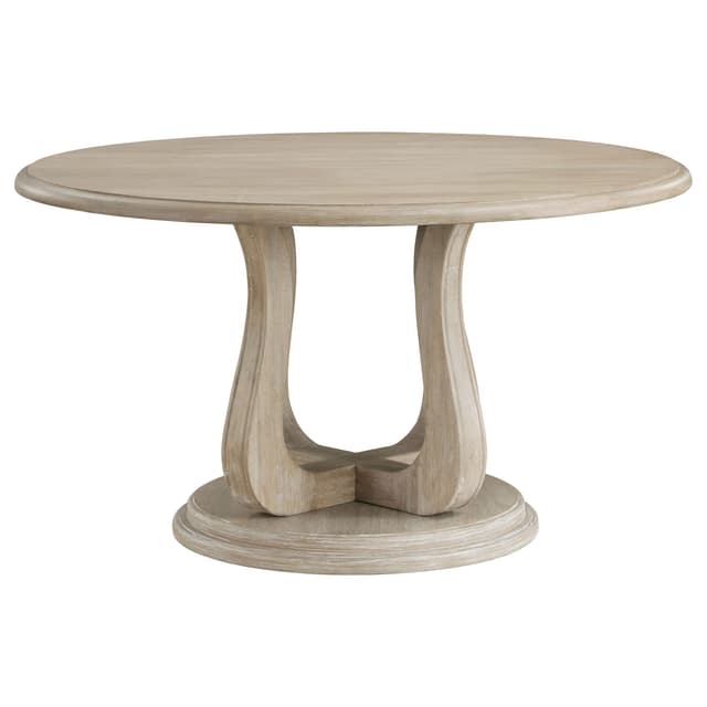 Trofello 60-inch Round Sculptural Pedestal Dining Table White Washed — photo 3