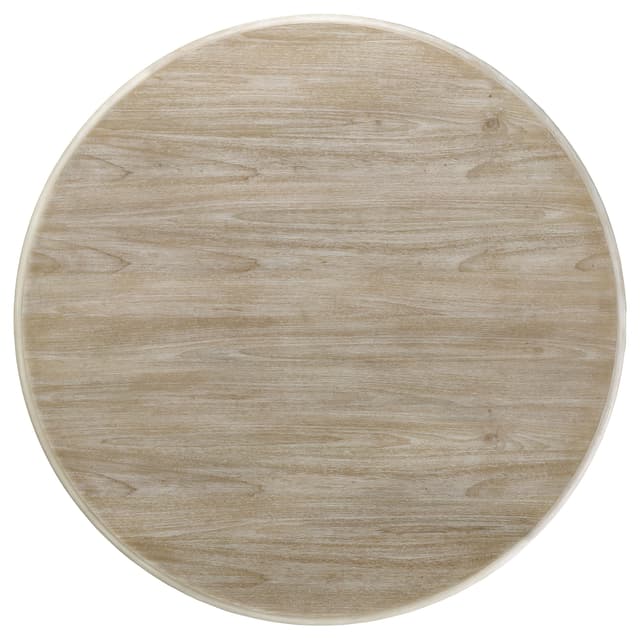 Trofello 60-inch Round Sculptural Pedestal Dining Table White Washed — photo 4