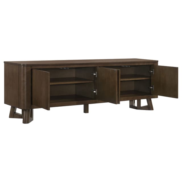 Trotter 71-inch 4-Door Wood TV Stand Media Console Brown — photo 3