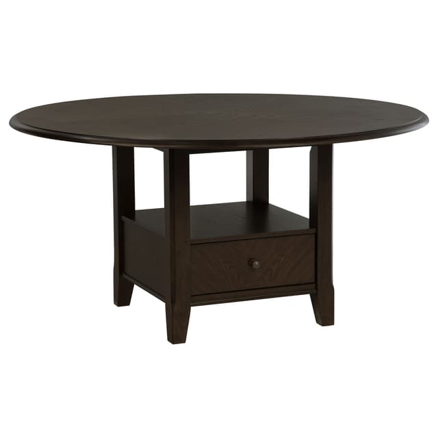 Twyla 60-inch Round Dining Table with Drawer Dark Cocoa — photo 1