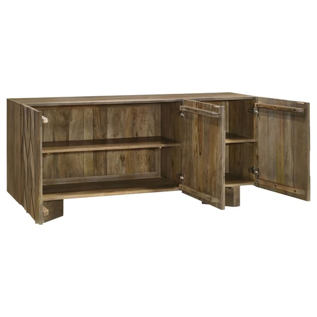 Tyler 3-door Solid Wood Sideboard Buffet Cabinet Mango Brown — photo 4