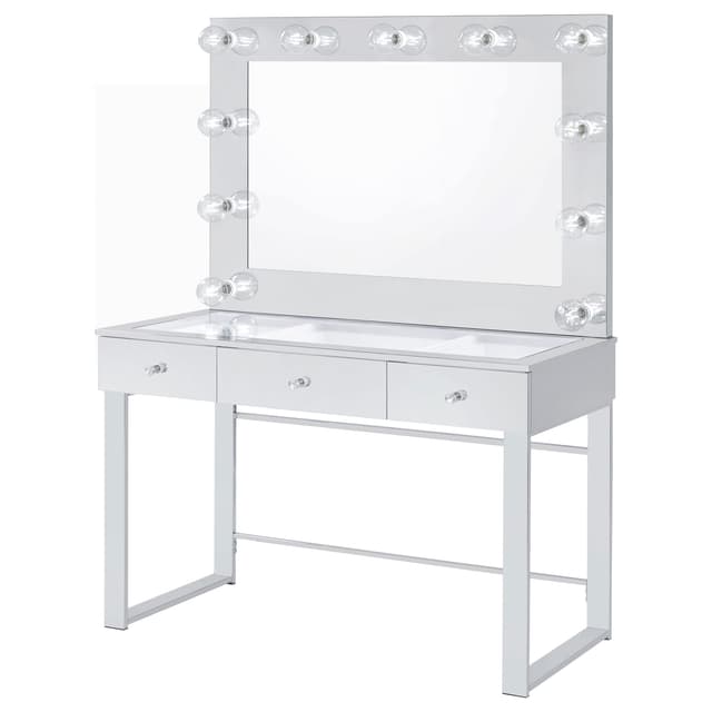 Umbridge 3-drawer Vanity Set with Lighting Chrome and White — photo 4