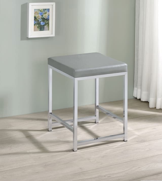 Umbridge Upholstered Square Padded Cushion Vanity Stool — photo 2