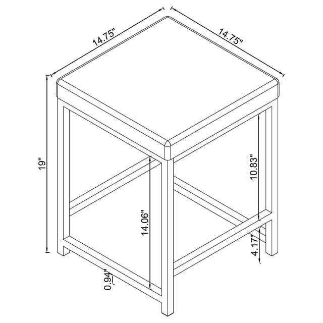 Umbridge Upholstered Square Padded Cushion Vanity Stool — photo 3