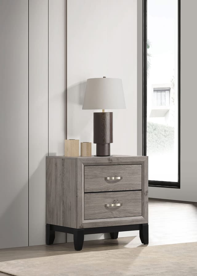 Valen 2-drawer Nightstand Bedside Table Light Taupe — photo 2